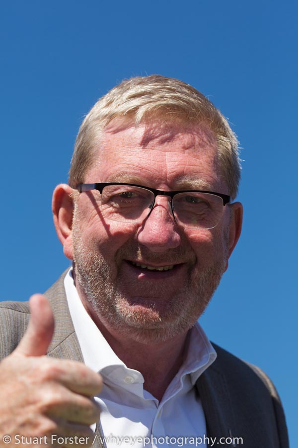 Len McCluskey, General Secretary of Unite, gives a thumbs' up the trade union, at the Durham Miners' Gala.