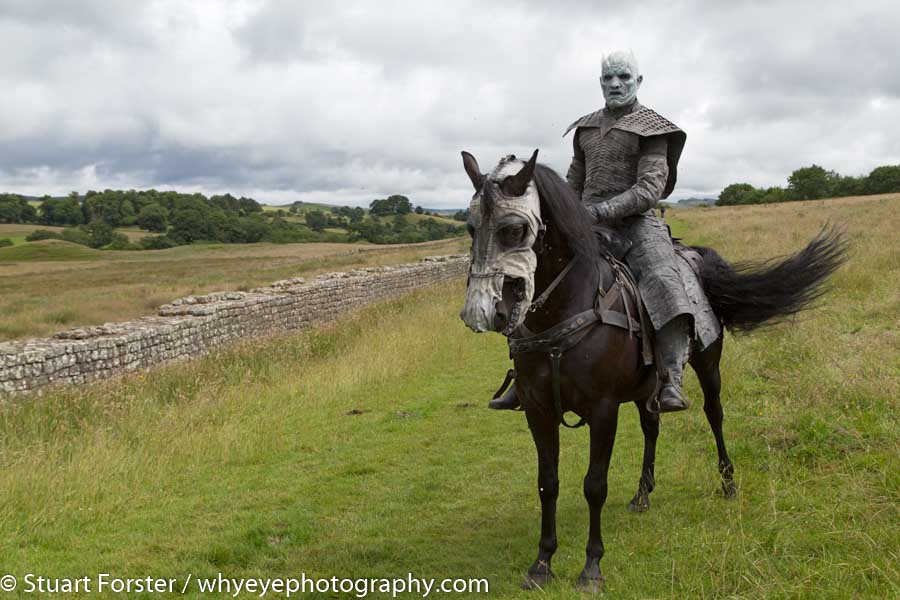 Drama lies ahead - The model as the Night King by Hadrian's Wall to promote Game of Thrones Season Seven.