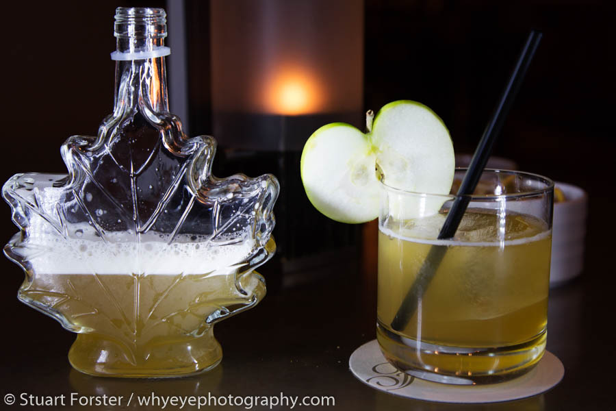 A whisky sour cocktail made with maple syrup, developed to celebrate Canada's 150th birthday and served at Notch 8, at the Fairmont Hotel Vancouver.