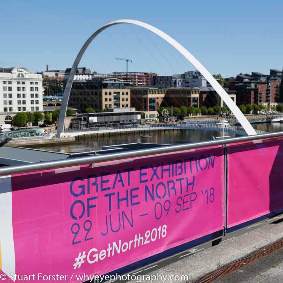 The Gateshead Millennium Bridge on the opening day of the Great Exhibition of the North.