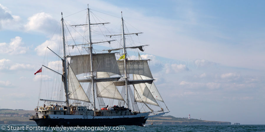 The Lord Nelson, a British ship, on the North Sea near Lizard Point on the coast of north-east England.