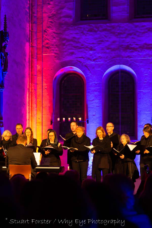Choir singing in the former church at Eberbach Abbey (Kloster Eberbach) at Eltville am Rhein.