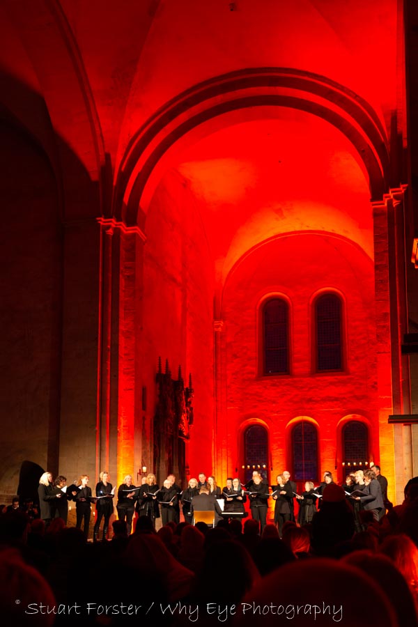 Choir singing in the former church at Eberbach Abbey (Kloster Eberbach) at Eltville am Rhein.