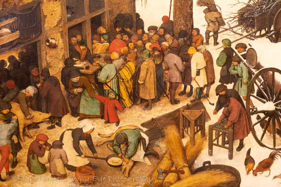 People depicted in the painting 'The Census at Bethlehem' by Pieter Bruegel the Elder