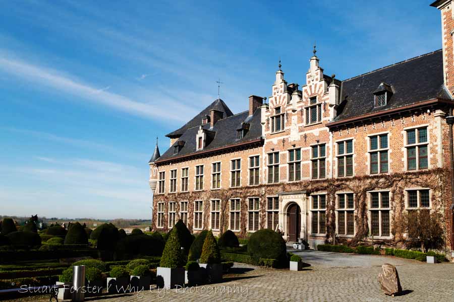Courtyard of Gaasbeek Castle near Brussels, Belgium. 