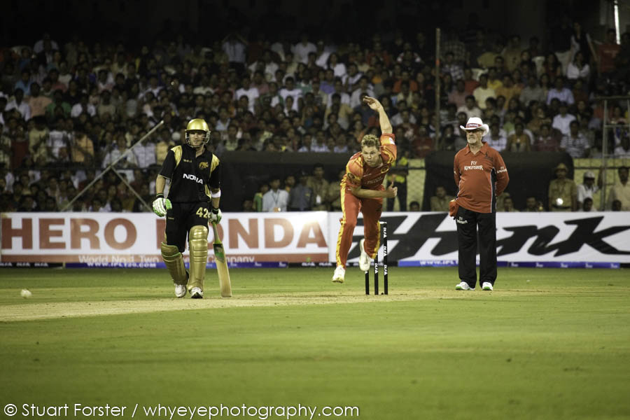 Action from the opening fixture of the Indian Premier League.